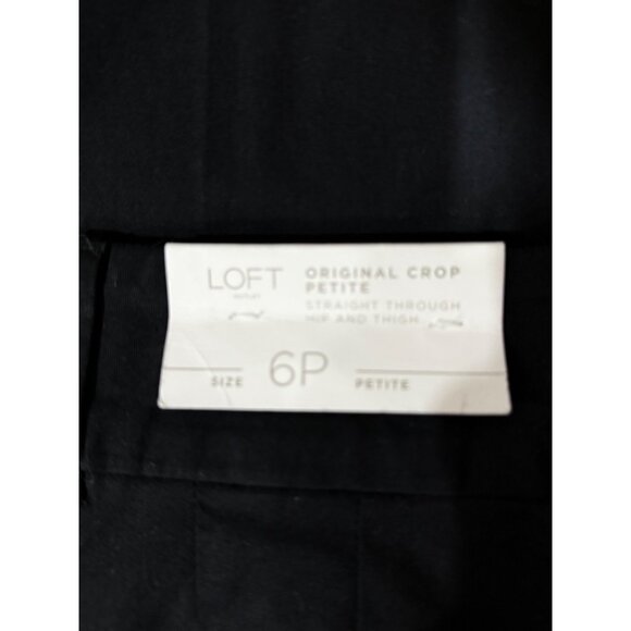 LOFT Women’s Original Cropped Pants Size 6 PETITE Black Straight Office Career - Picture 5 of 10